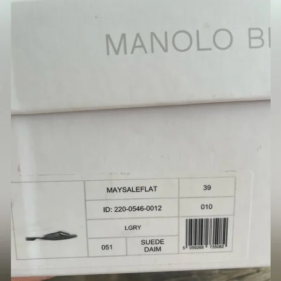 Manolo Blahnik - Grey 39 (9) - Maysale Suede Flats - Picture 3 of 6